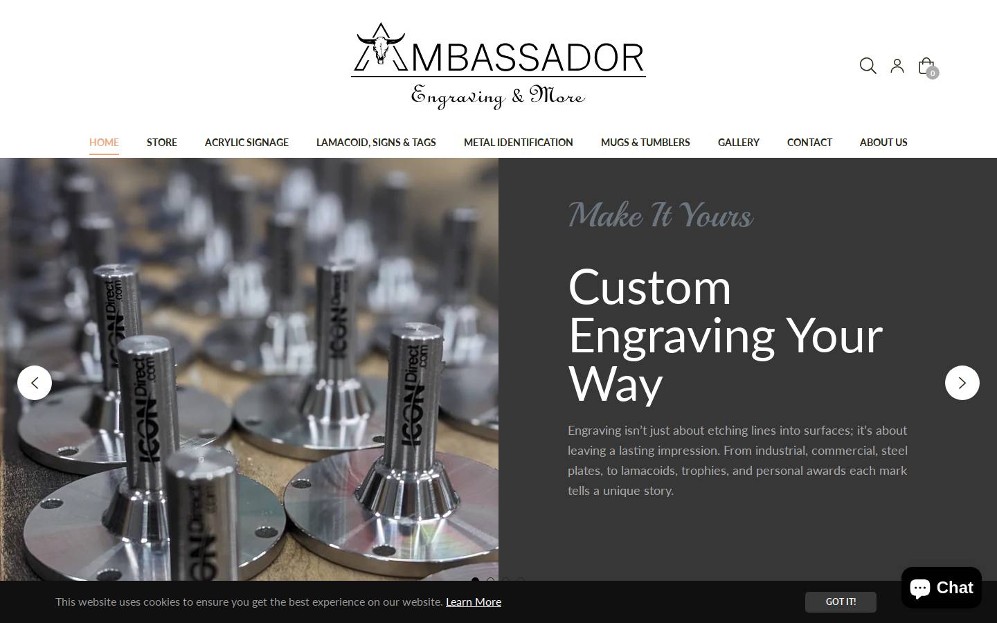 ambassadorlaser.com homepage screenshot