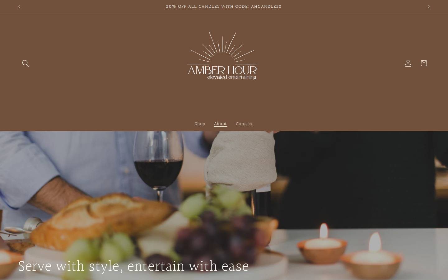 amber-hour.com homepage screenshot