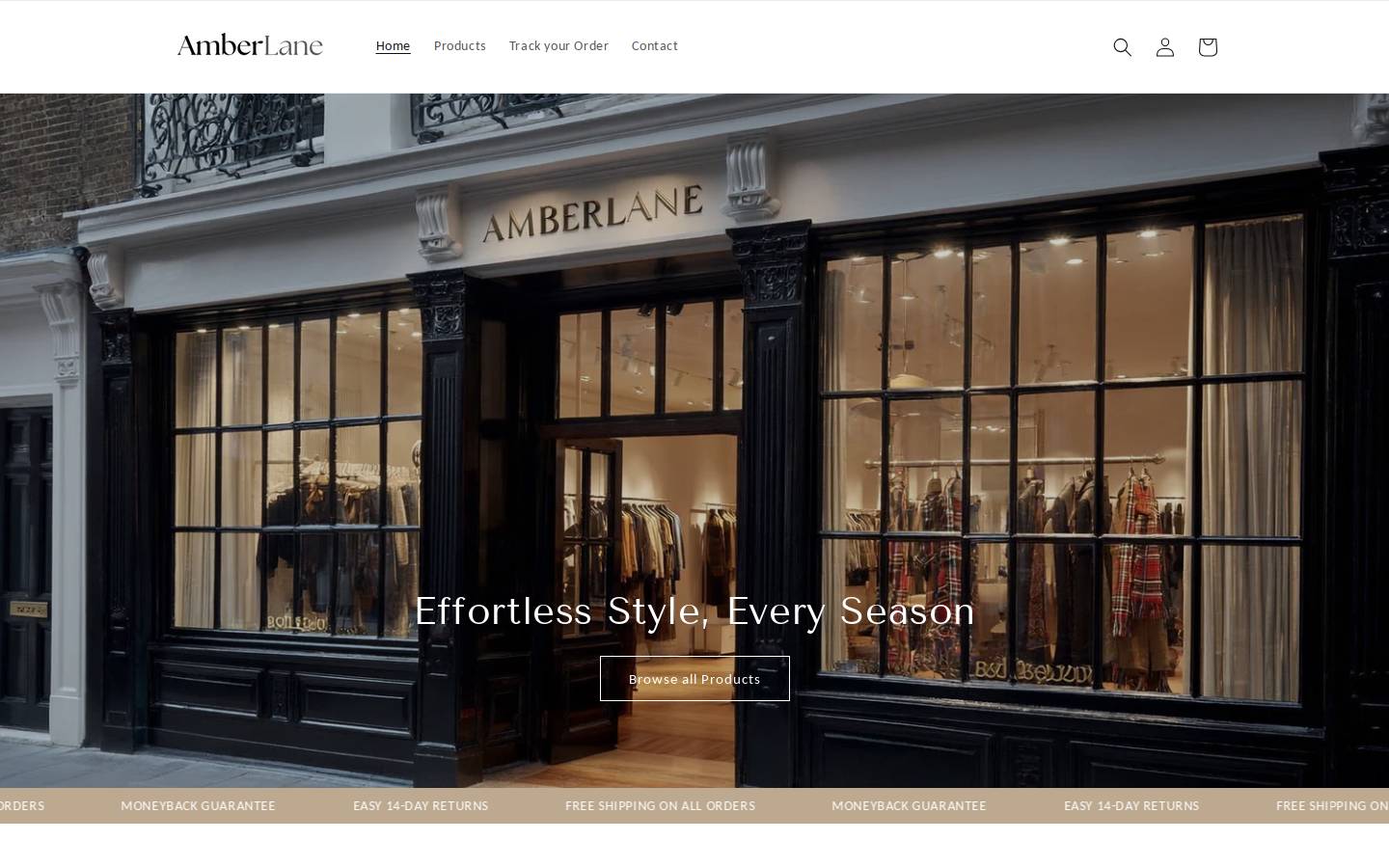 Amber Lane homepage screenshot
