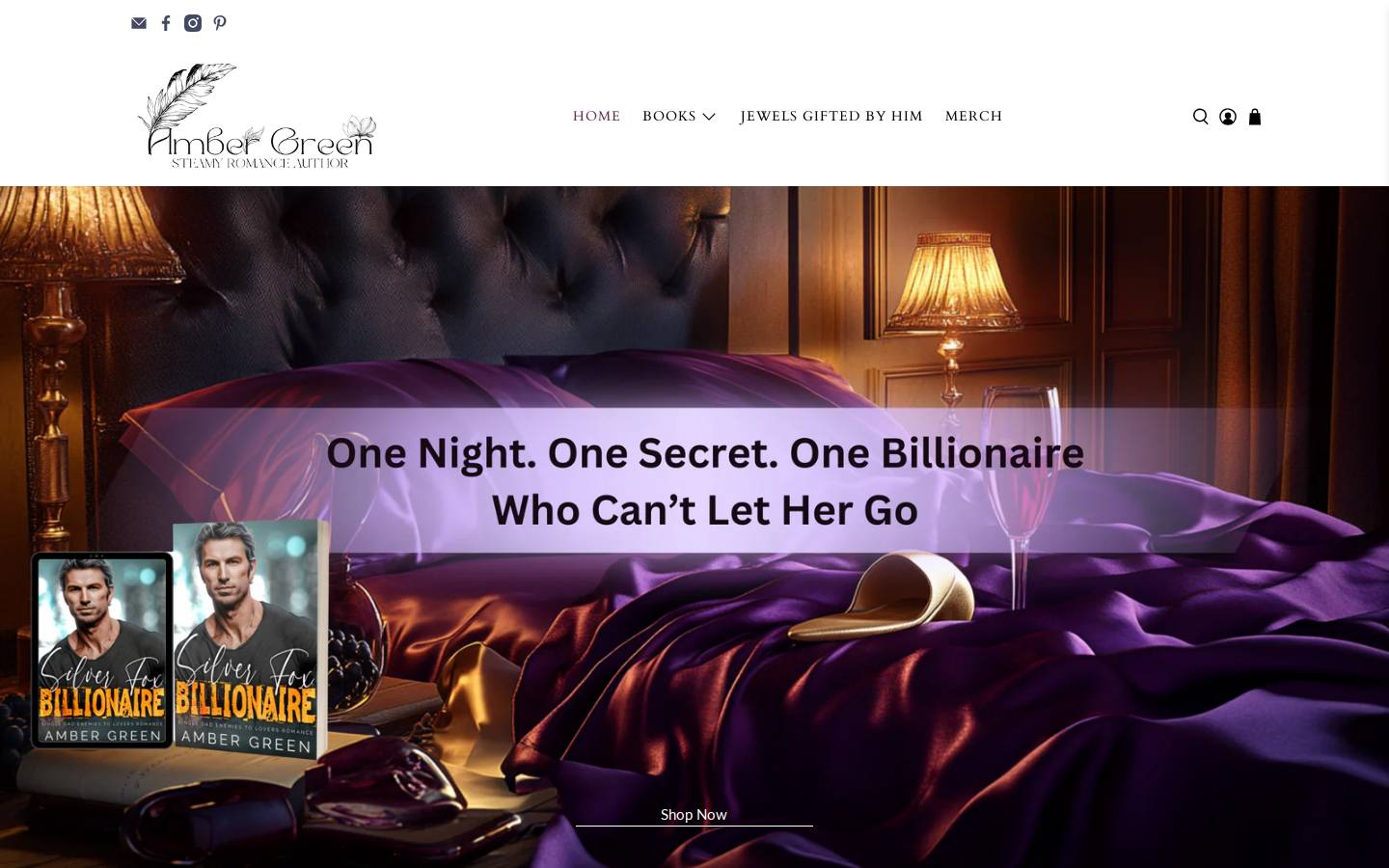 ambergreenauthor.com homepage screenshot