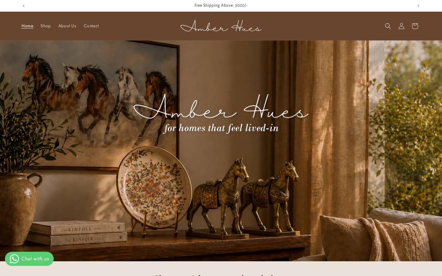 amberhues.com homepage screenshot
