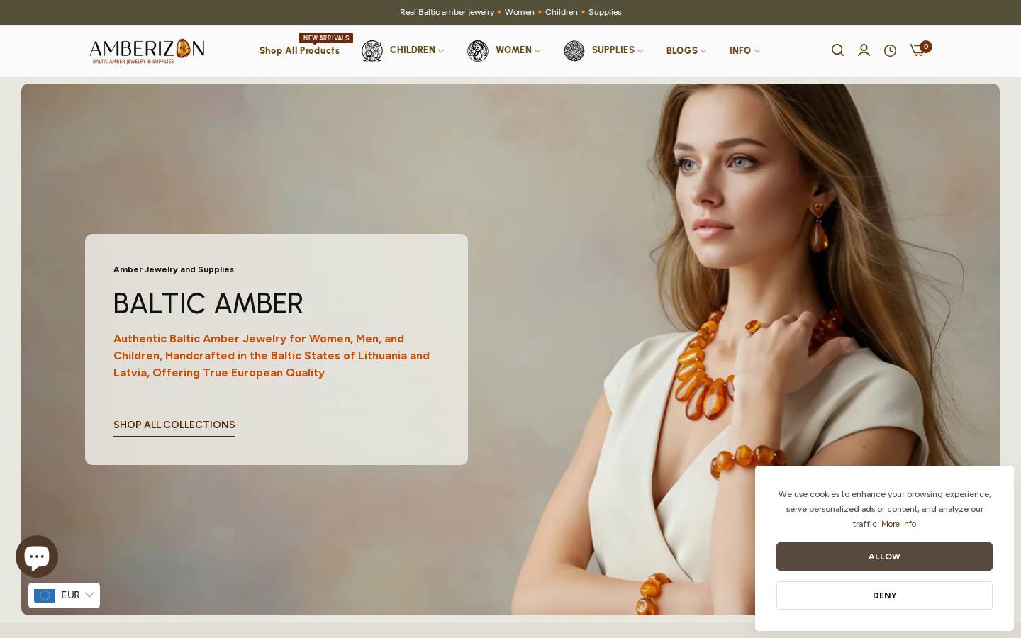 Amberizon homepage screenshot