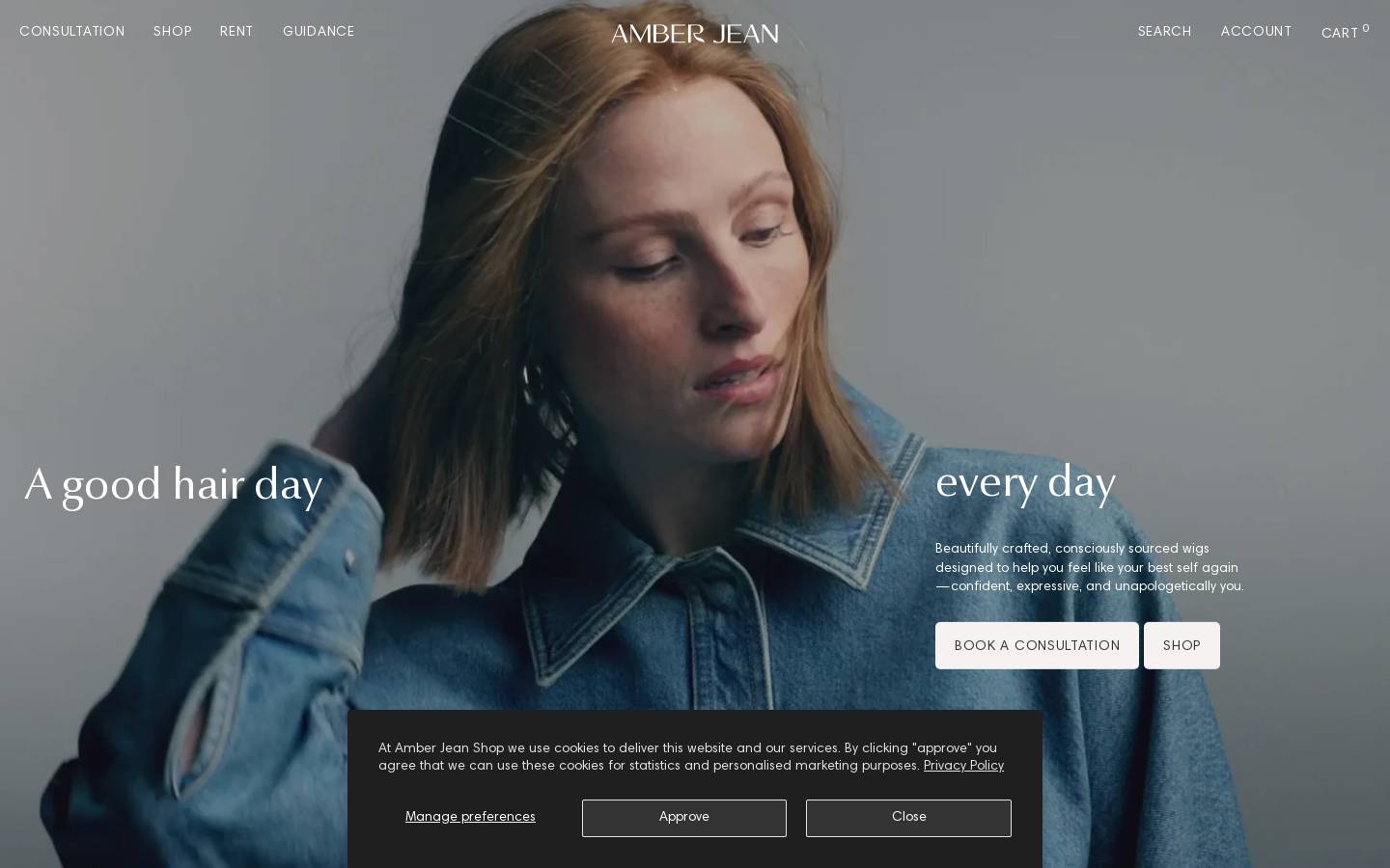 Amber Jean Shop homepage screenshot