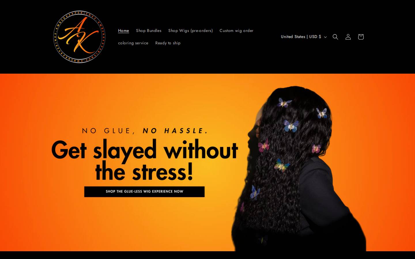 amberkexperience.com homepage screenshot