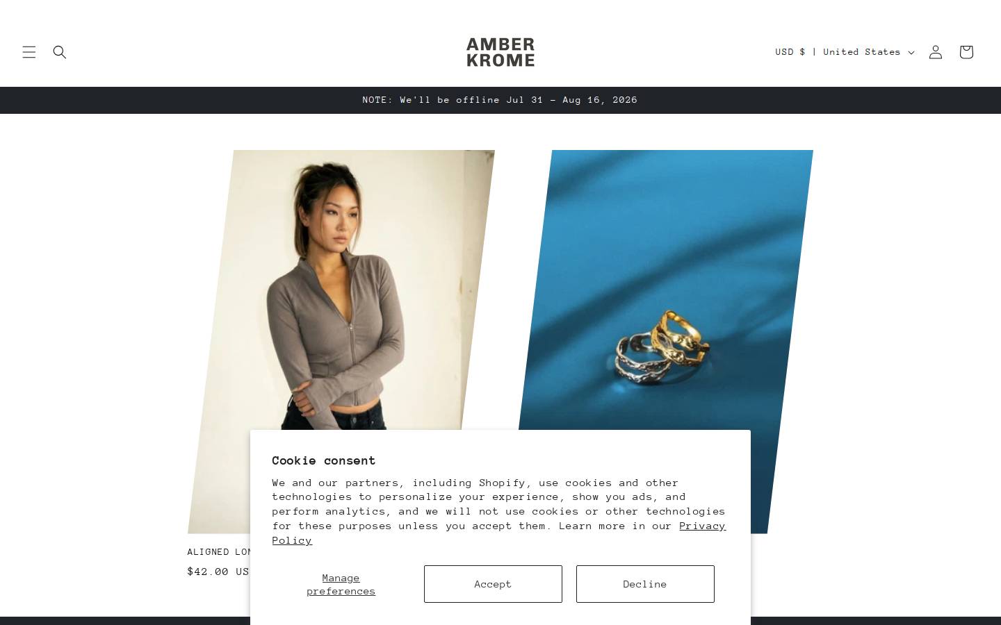 amberkrome.com homepage screenshot