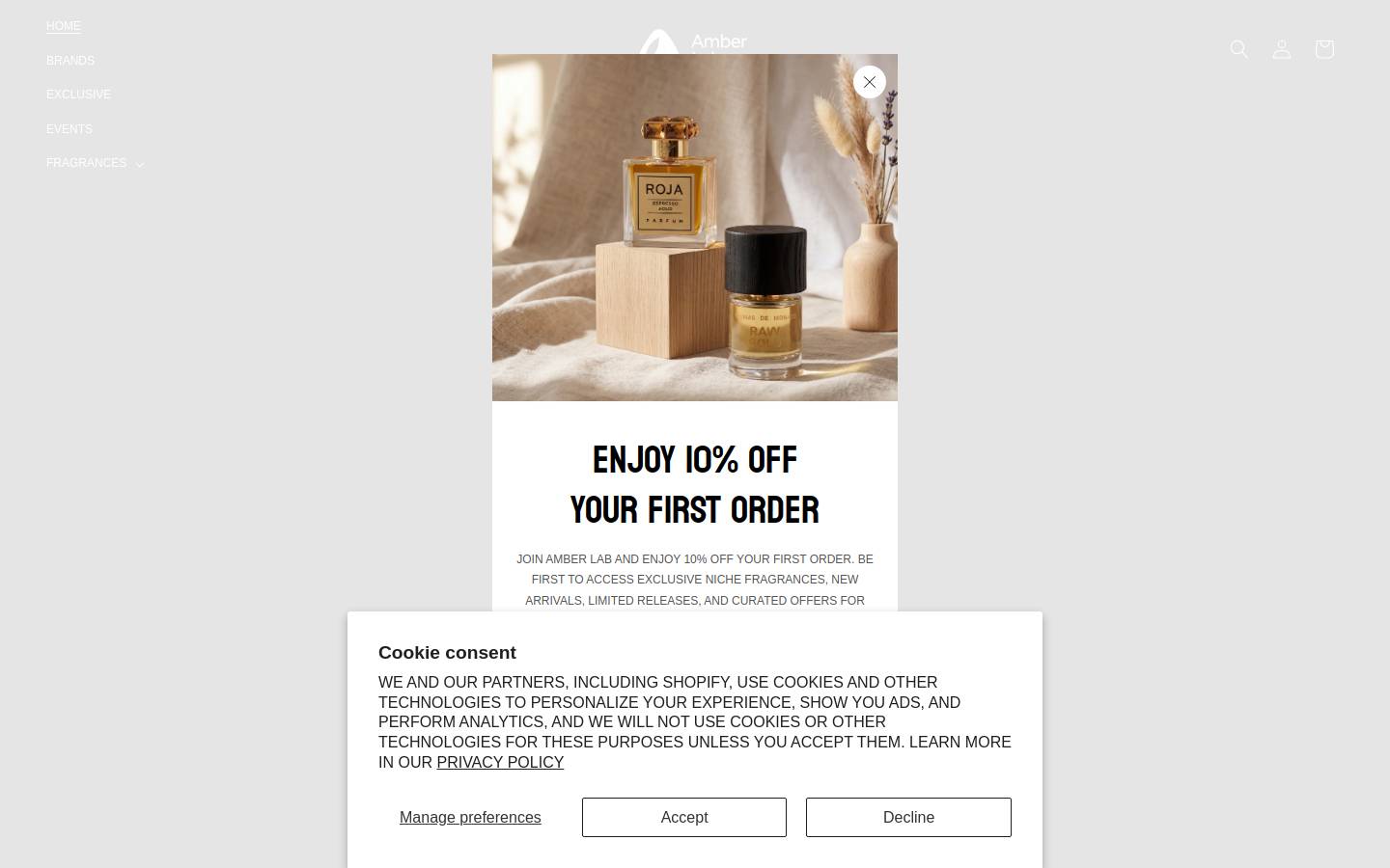 amberlab.com homepage screenshot