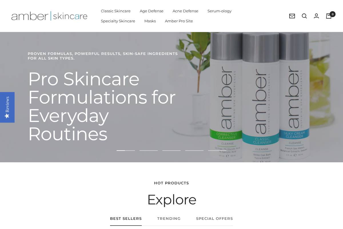 amberproducts.com homepage screenshot