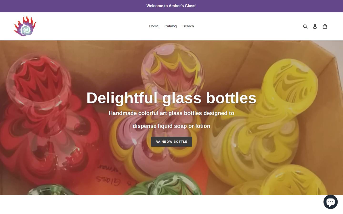 ambersglass.com homepage screenshot