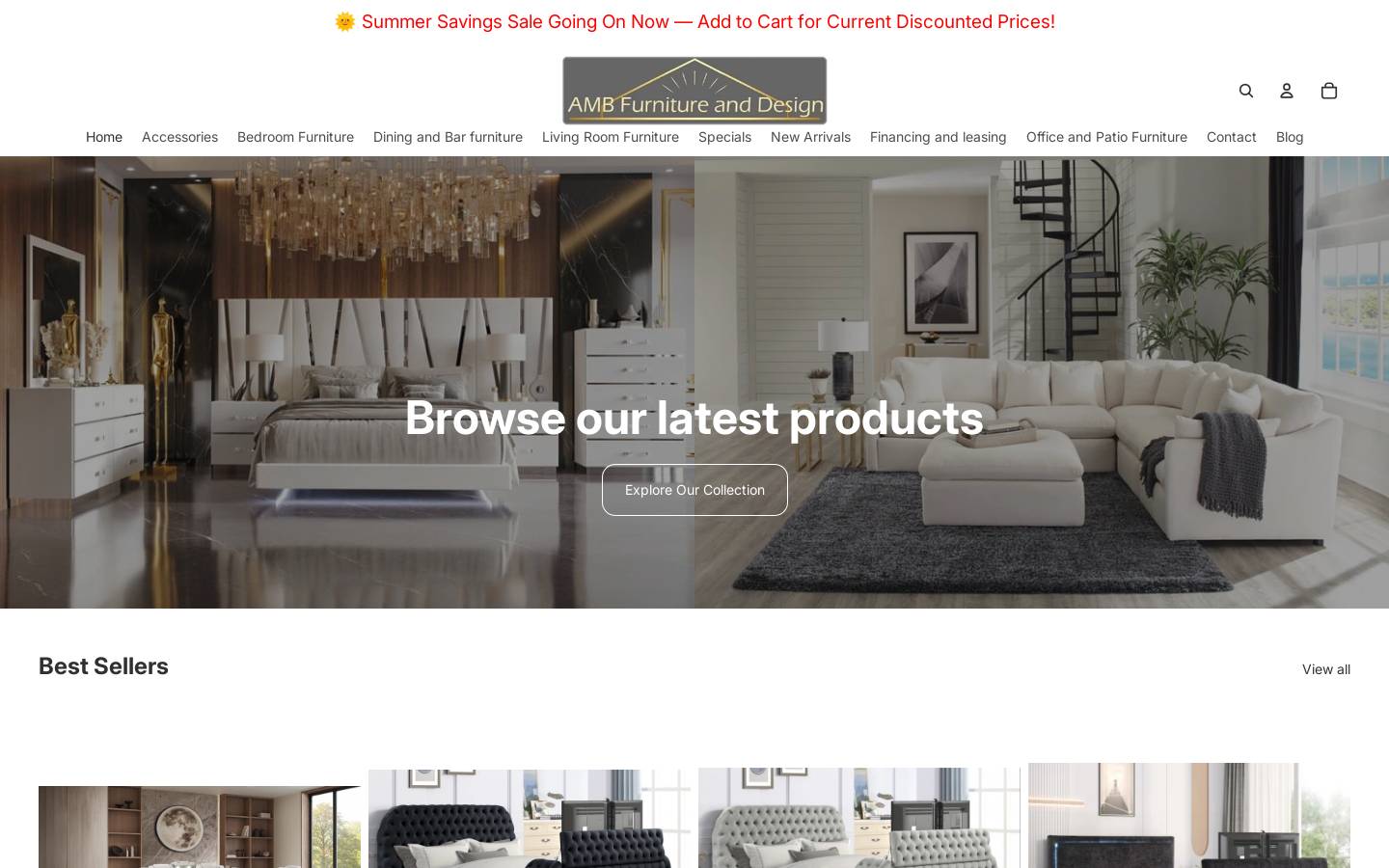 AMBFURNITURE homepage screenshot
