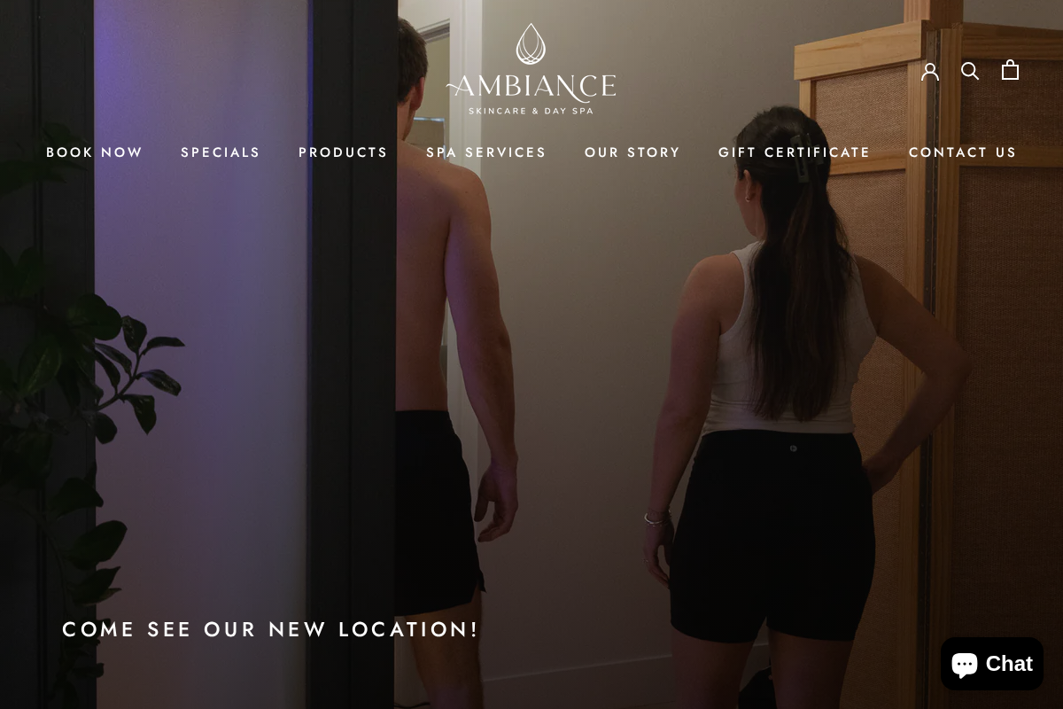 Ambiance homepage screenshot