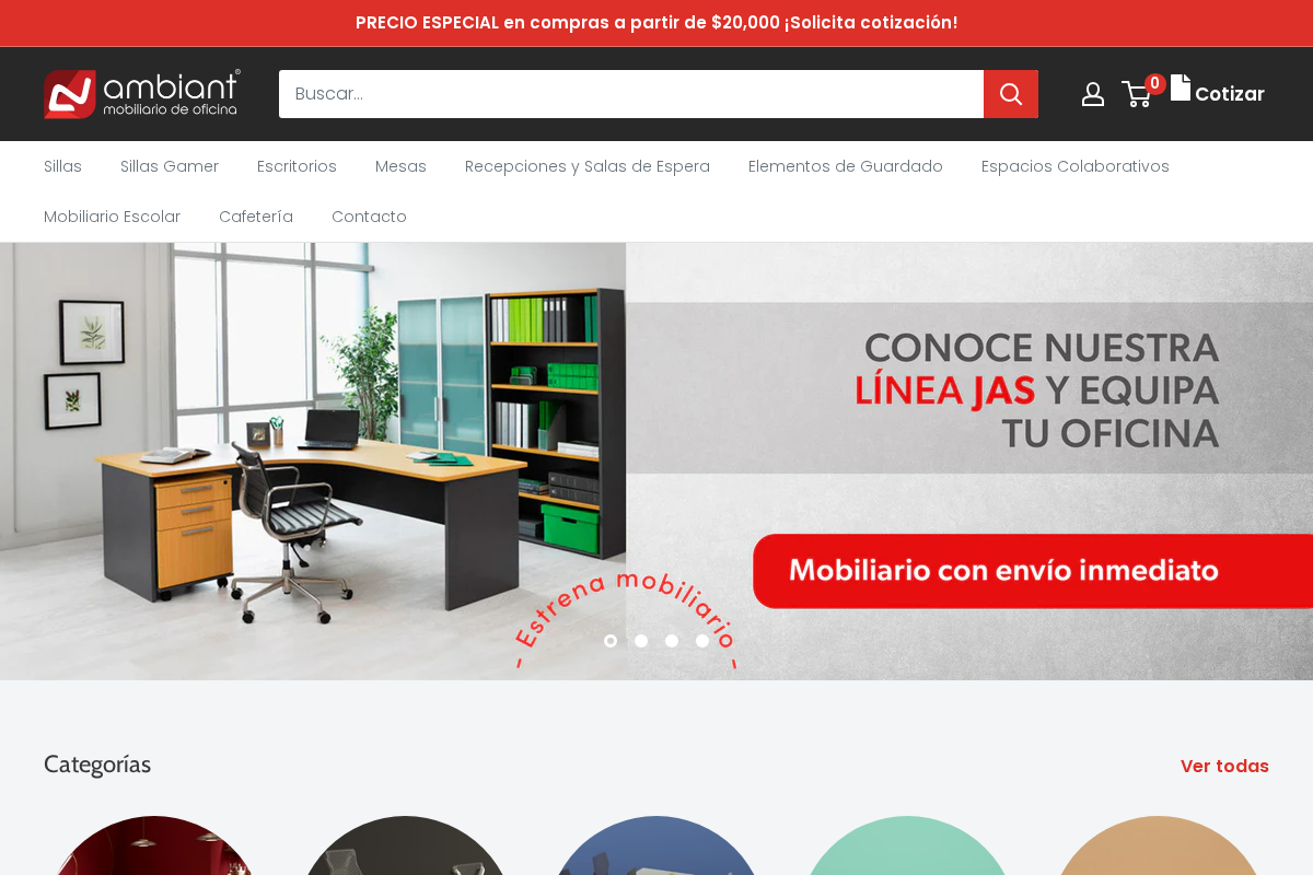 Ambiant Mobiliario homepage screenshot