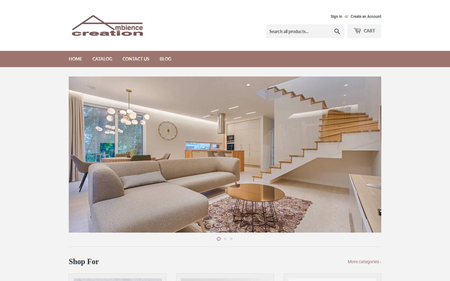 ambiencecreation.com homepage screenshot