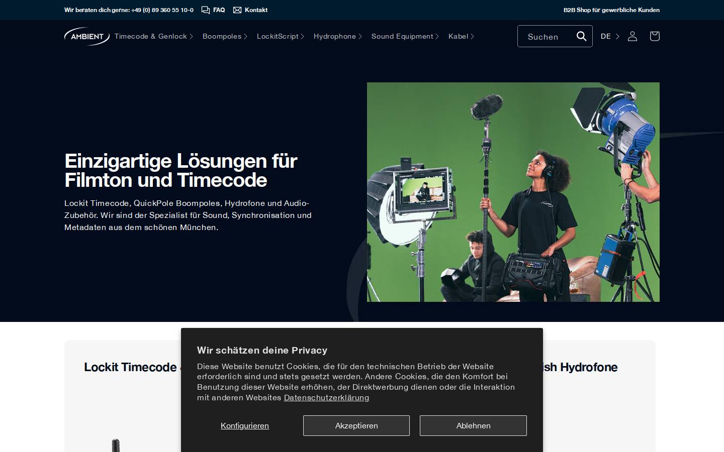 Ambient homepage screenshot