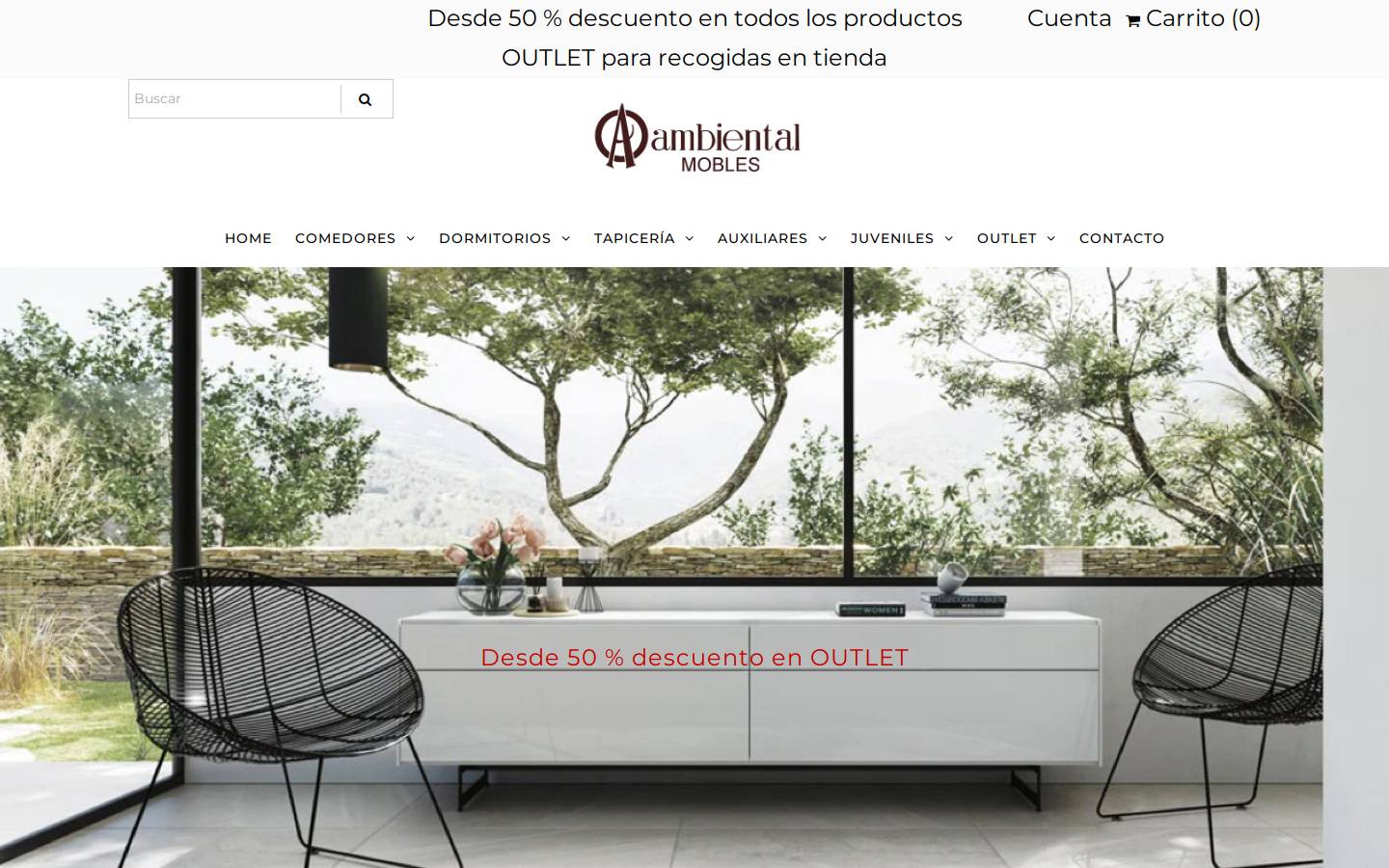 ambientalmobles.com homepage screenshot