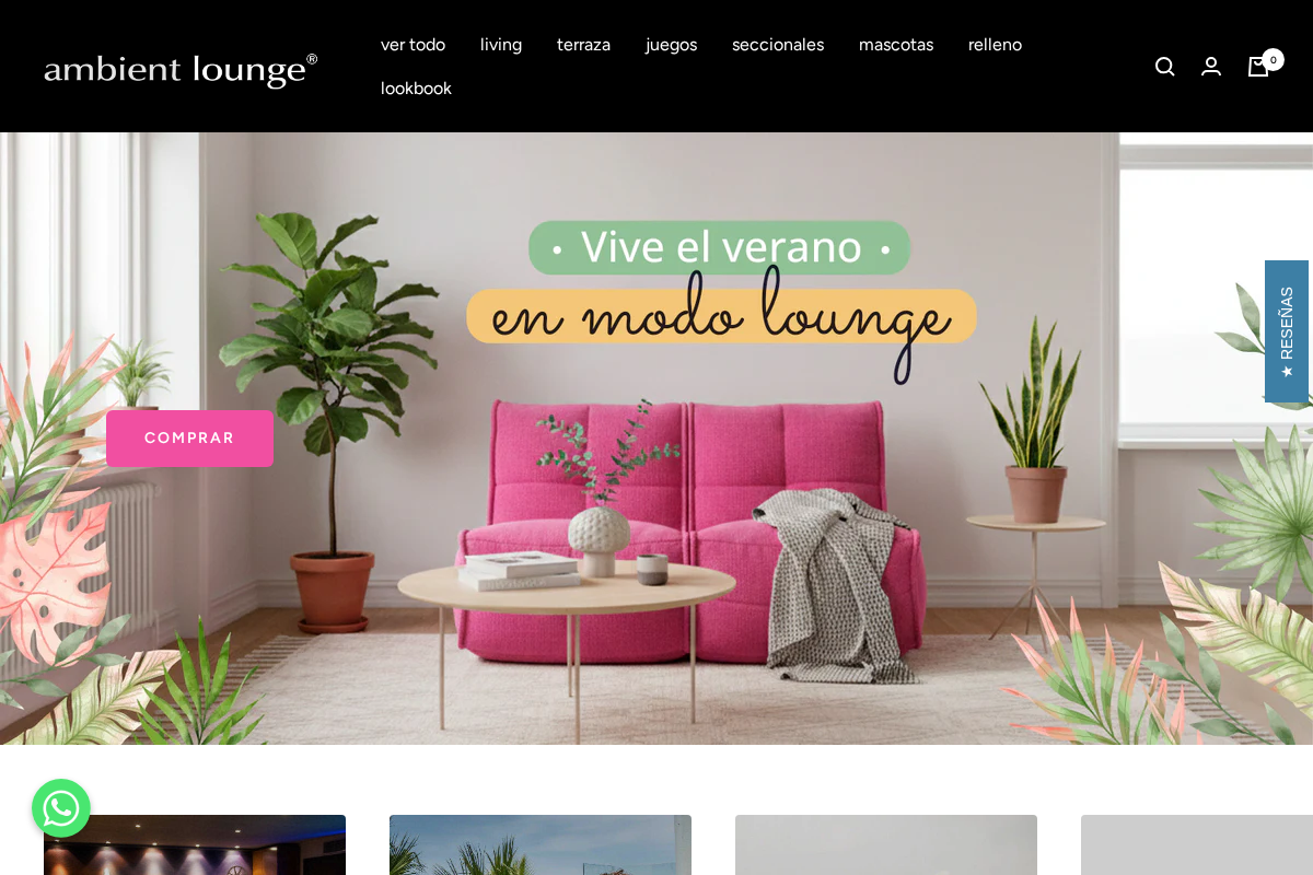 Ambient Lounge&copy; Bean Bag Furniture homepage screenshot