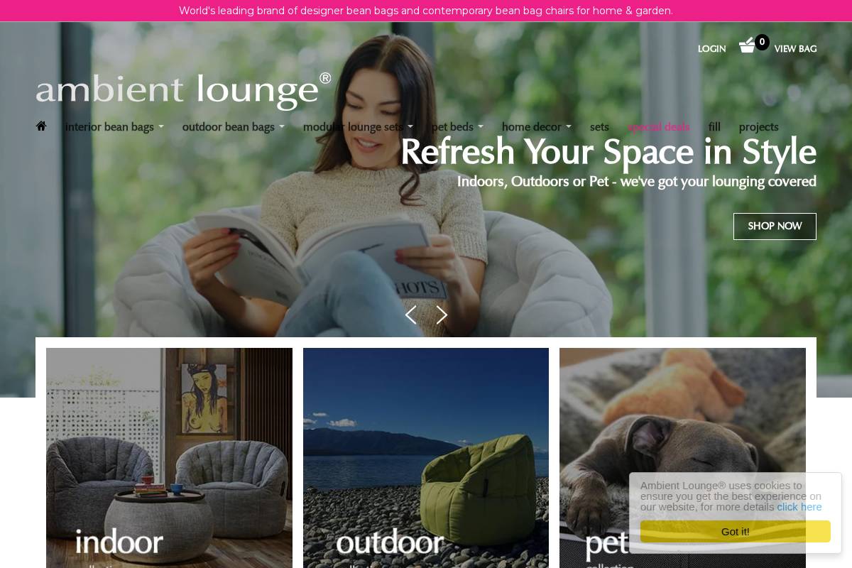 Ambient Lounge EU homepage screenshot