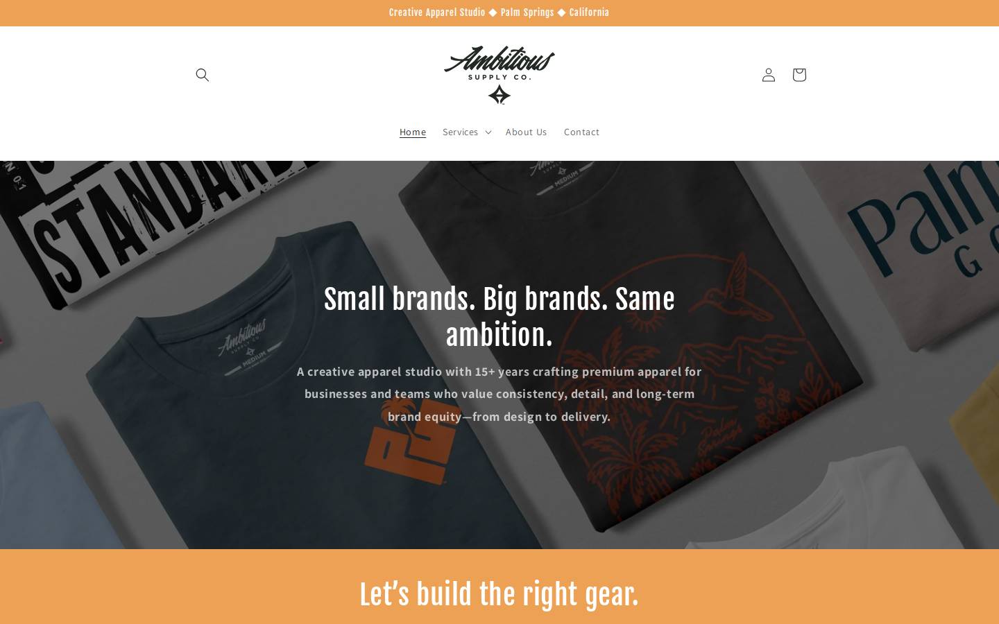 ambitioussupplyco.com homepage screenshot
