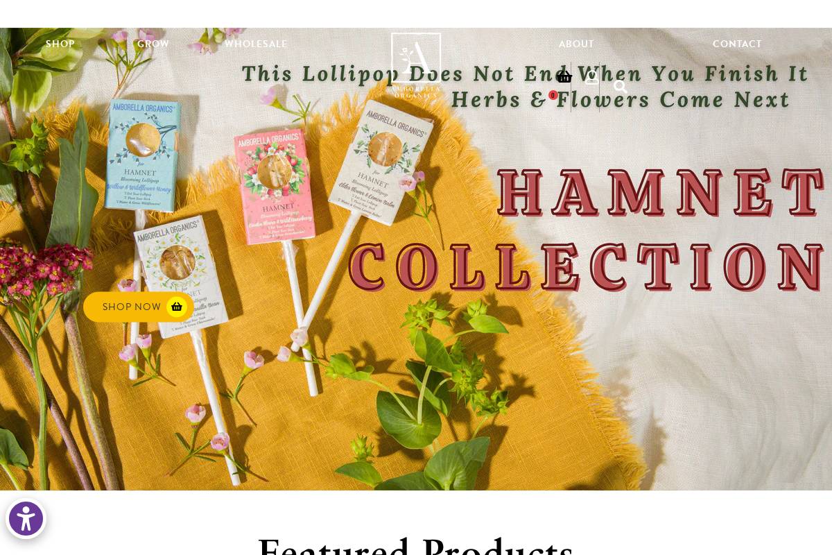 amborellaorganics.com homepage screenshot