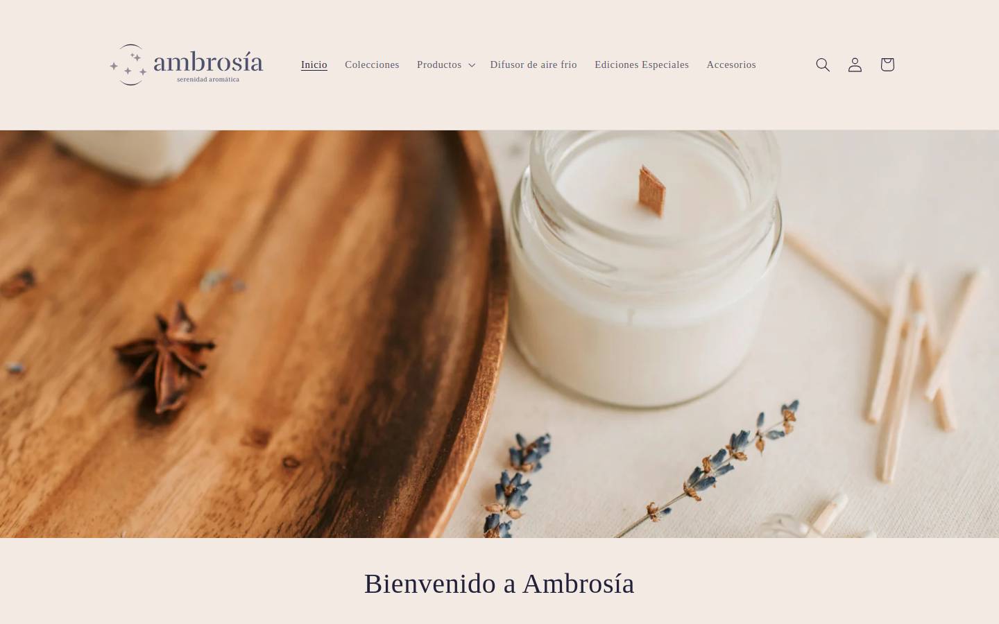 ambrosia-aromatics.com homepage screenshot