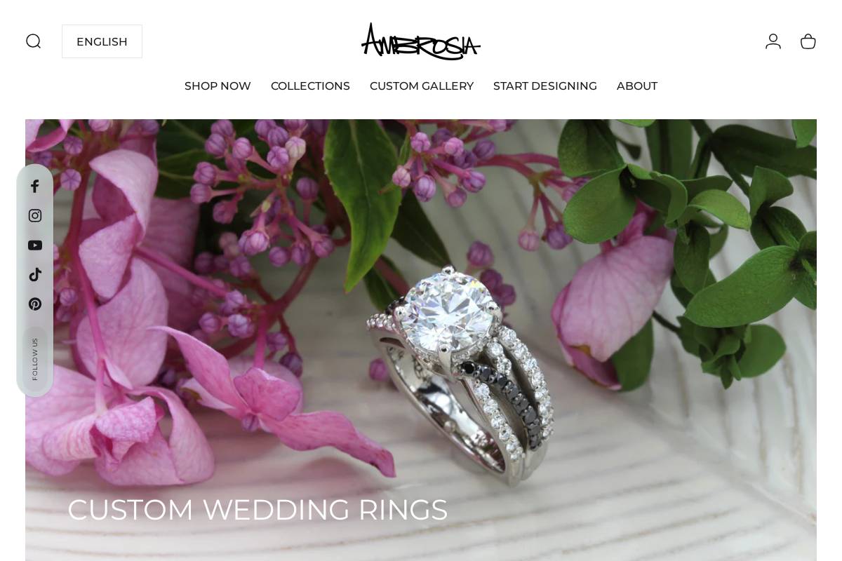 ambrosia-jewelry.com homepage screenshot