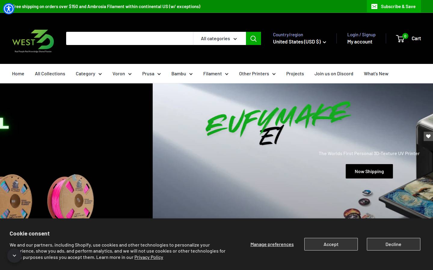 ambrosia3d.com homepage screenshot