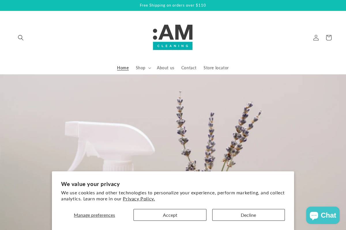 amcleaningproducts.com homepage screenshot