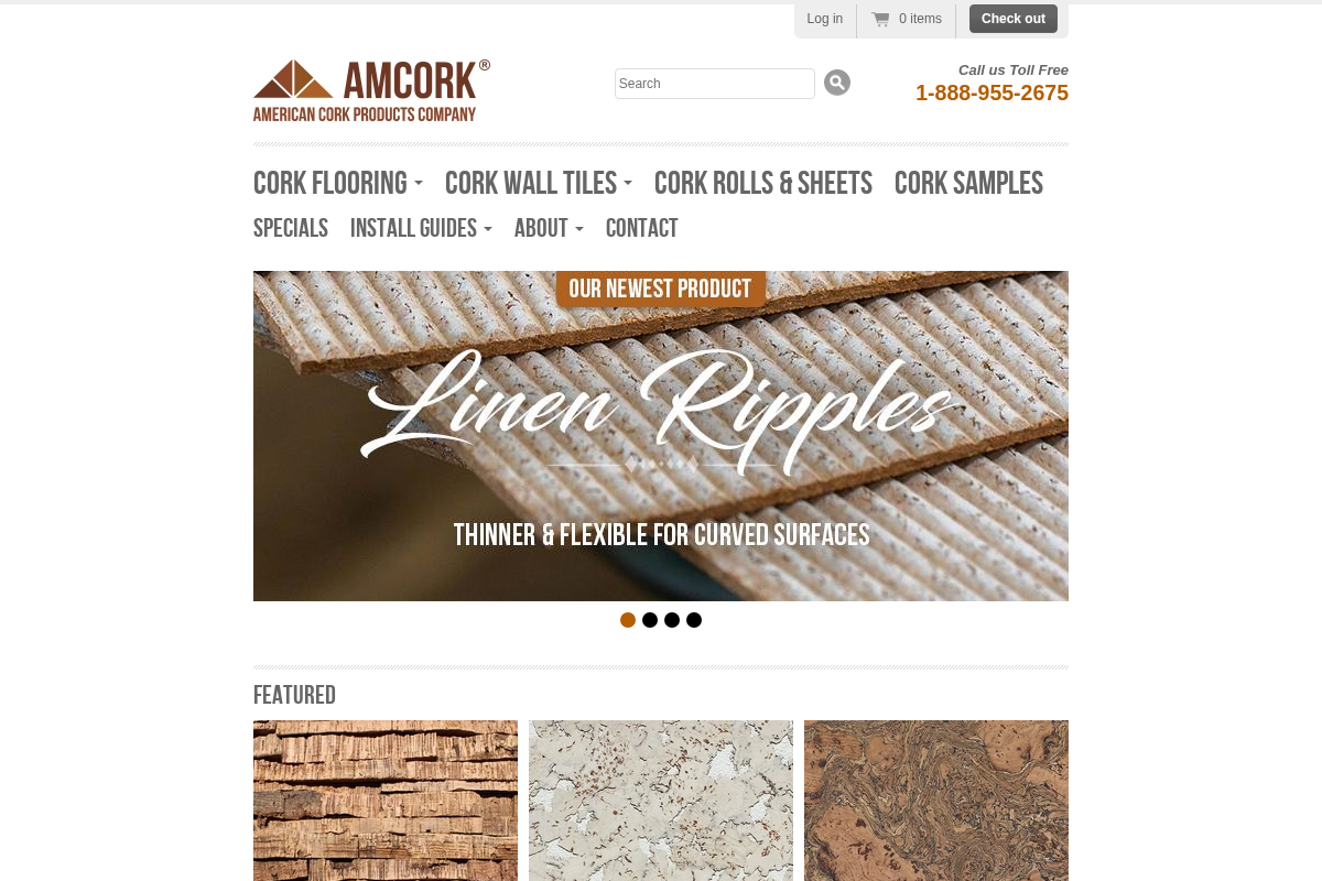 Amcork - Importers Of Fine Cork Flooring homepage screenshot