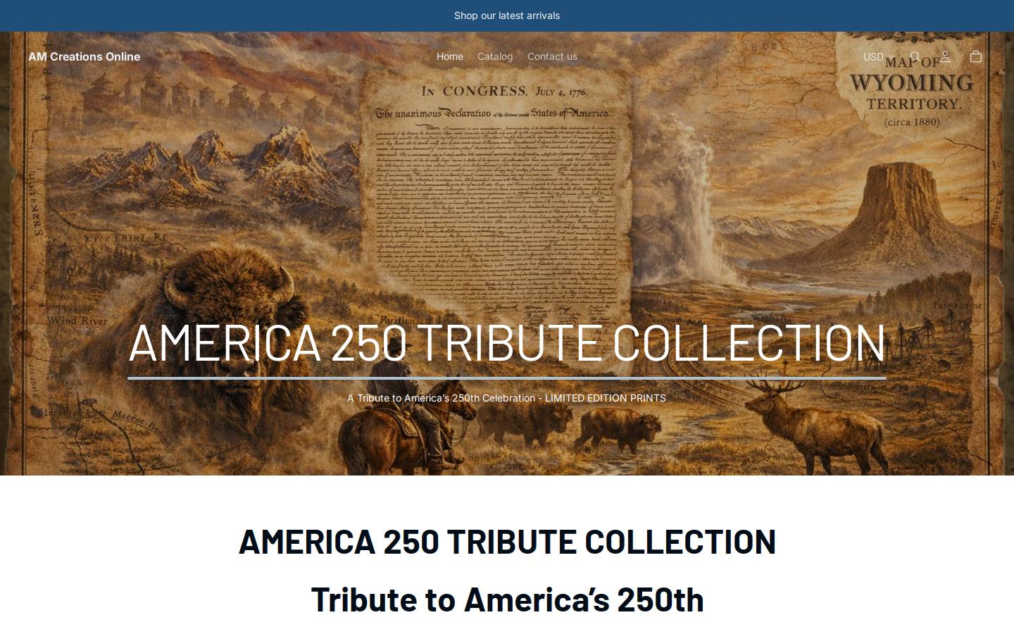 amcreationsonline.com homepage screenshot