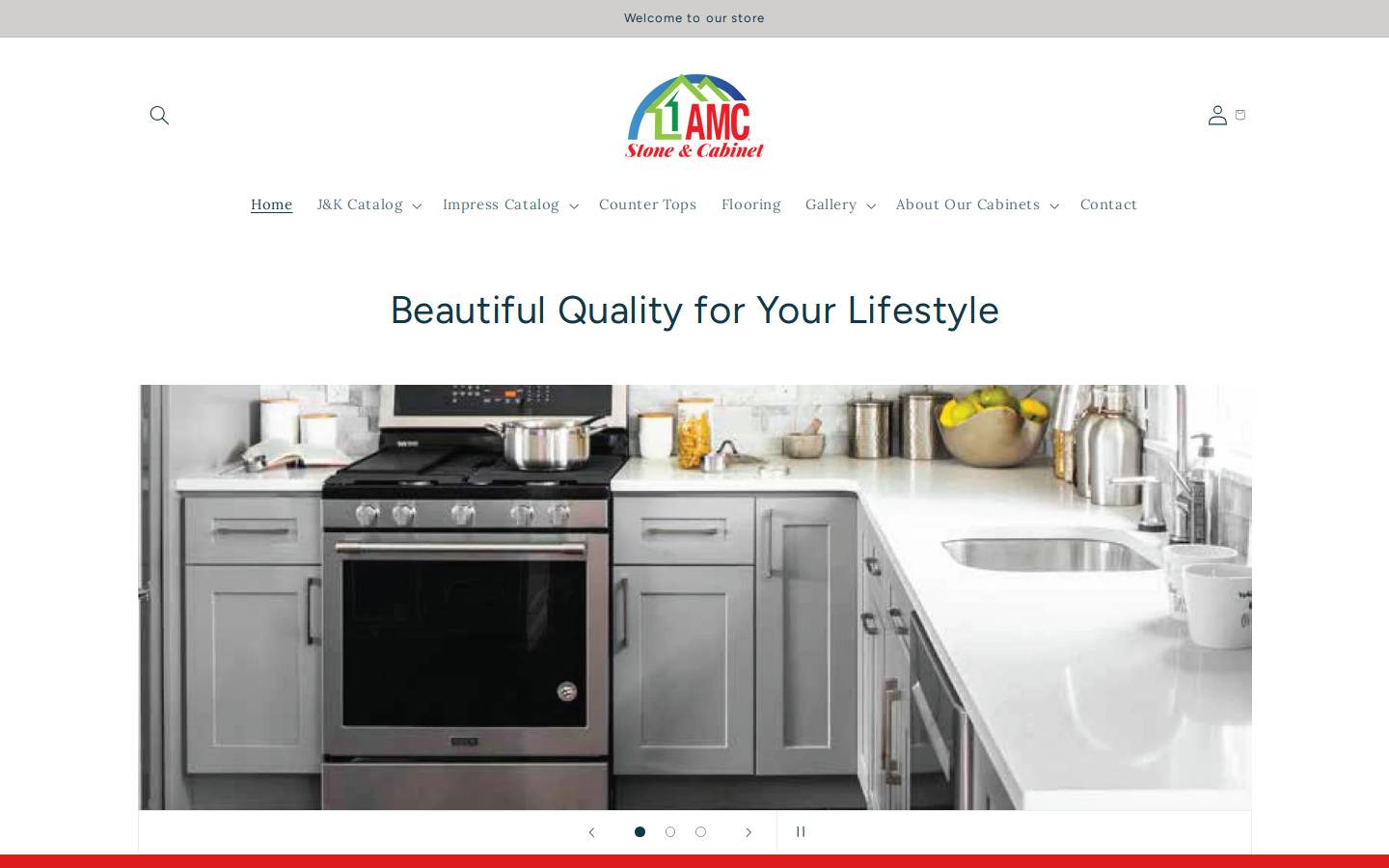 amcstoneandcabinet.com homepage screenshot