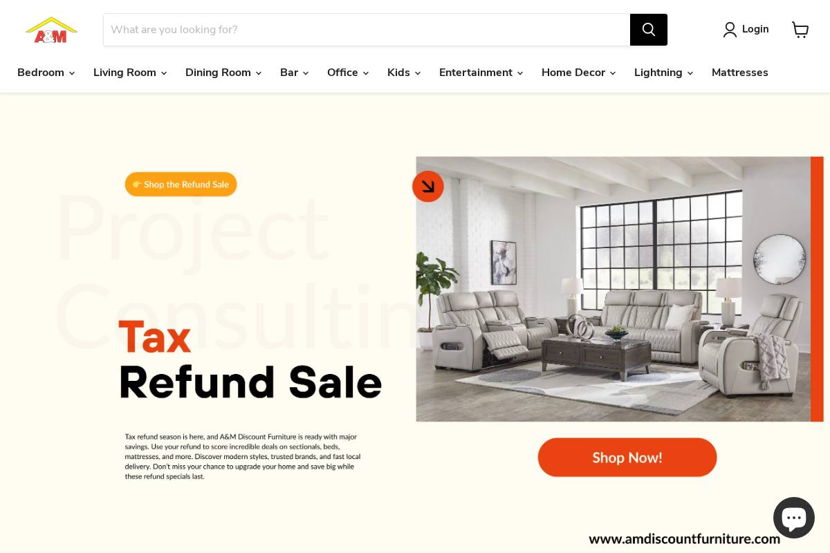 amdiscountfurniture.com homepage screenshot