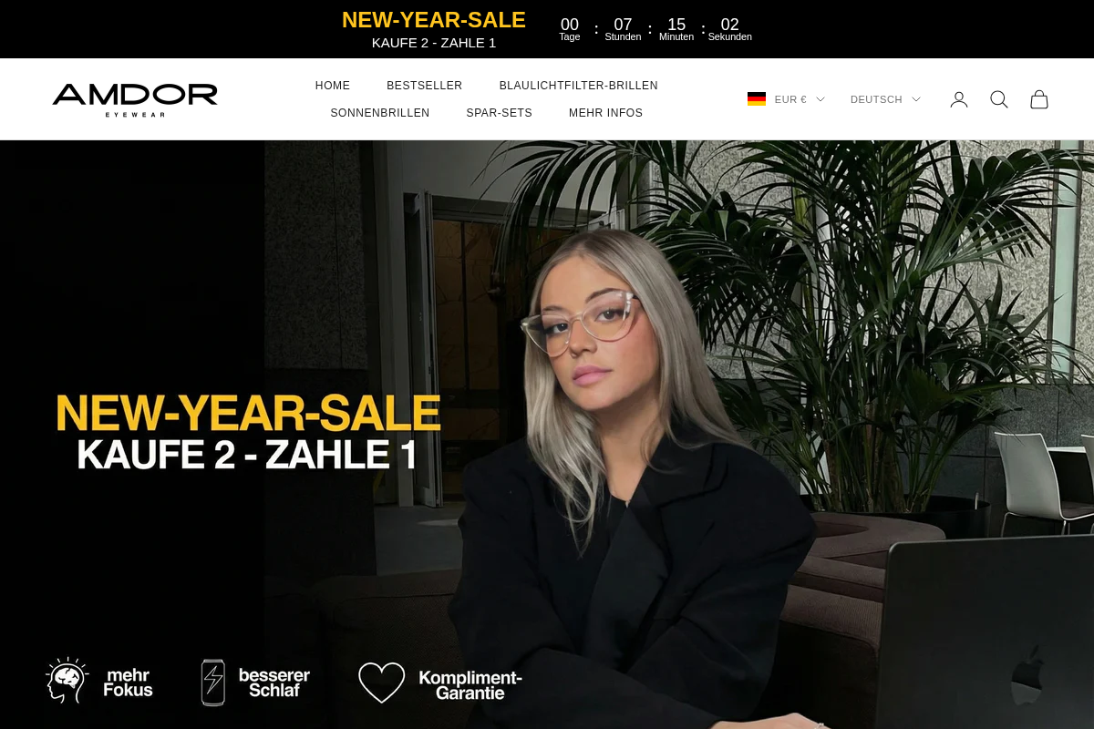 Amdor homepage screenshot