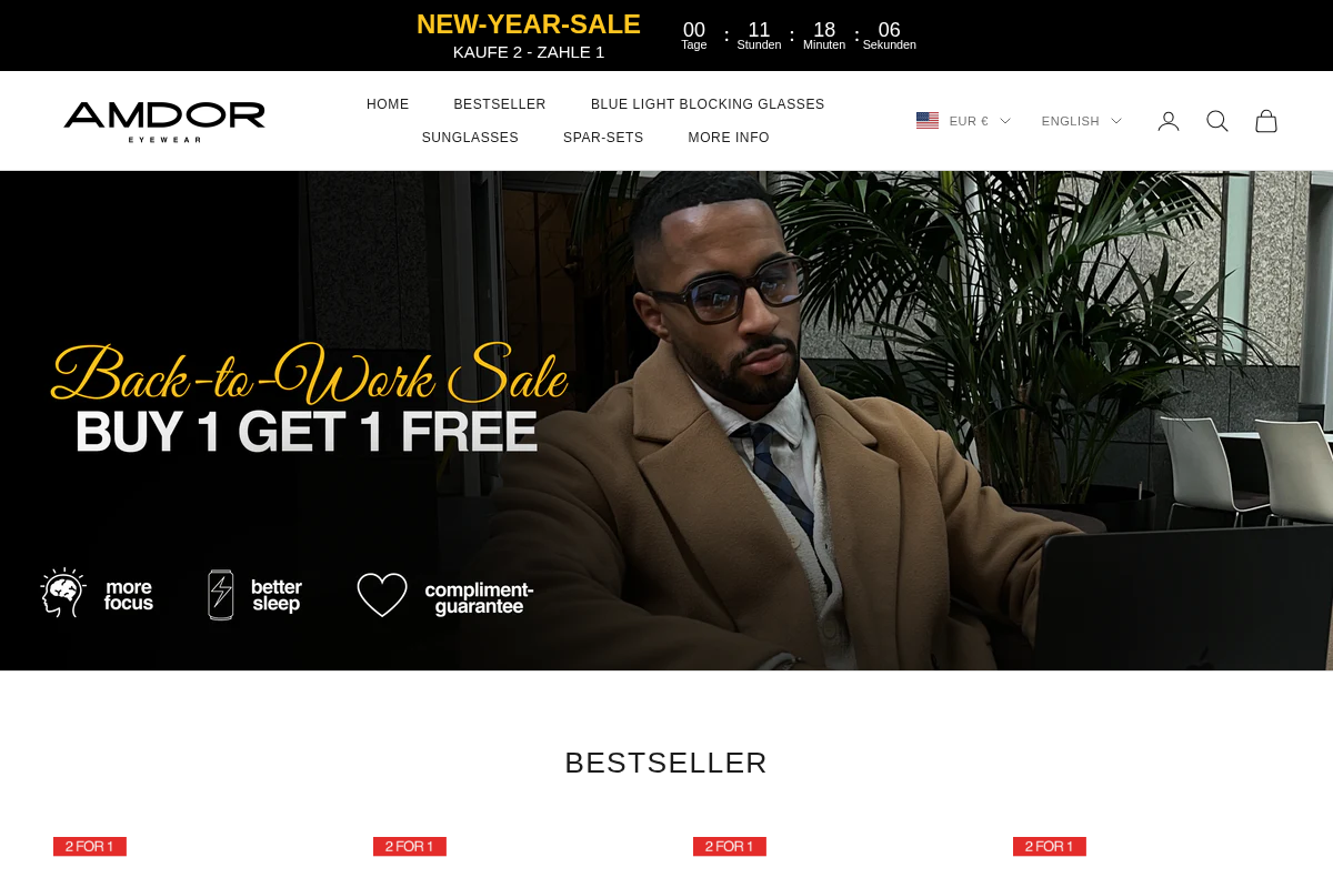 AMDOR homepage screenshot