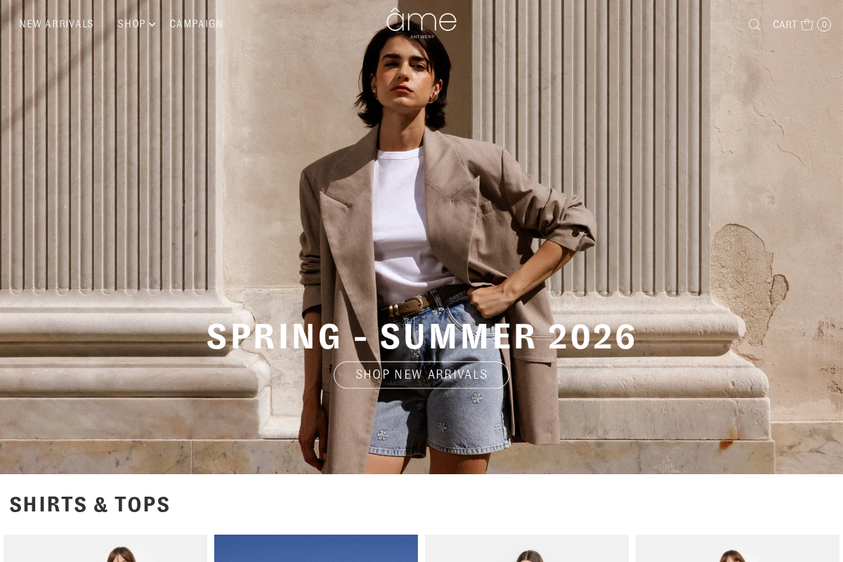 Âme antwerp homepage screenshot