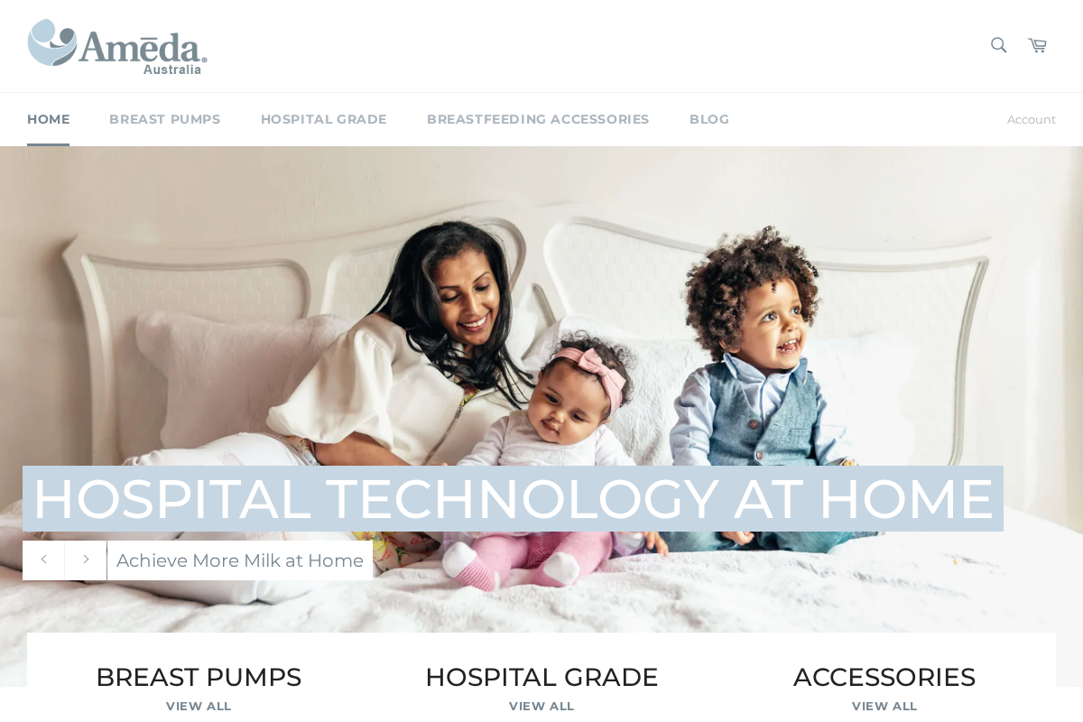 Ameda homepage screenshot