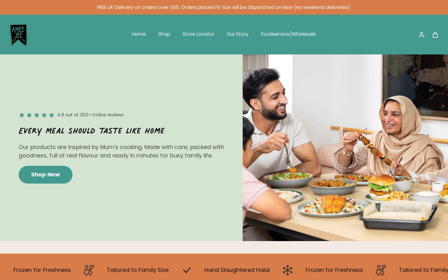 Amee Jee  homepage screenshot
