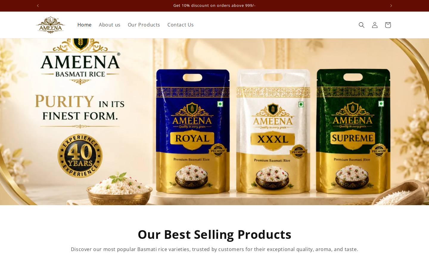 ameenarice.com homepage screenshot