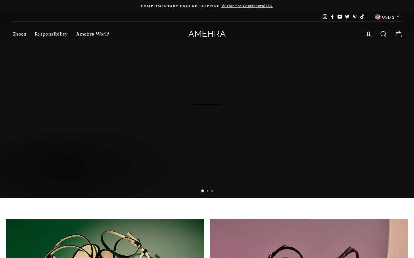 amehra.com homepage screenshot