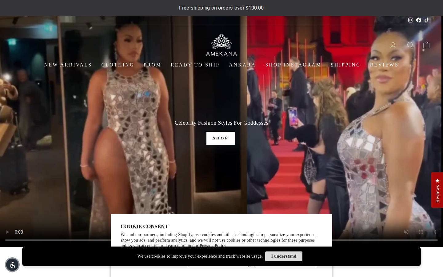 Amekana homepage screenshot