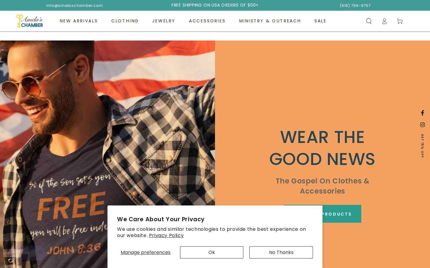 amelaschamber.com homepage screenshot