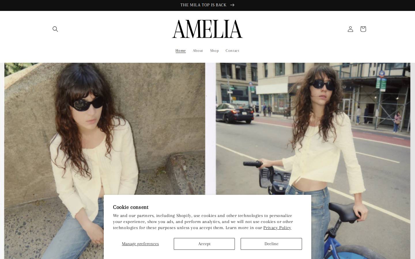 amelia-designs.com homepage screenshot