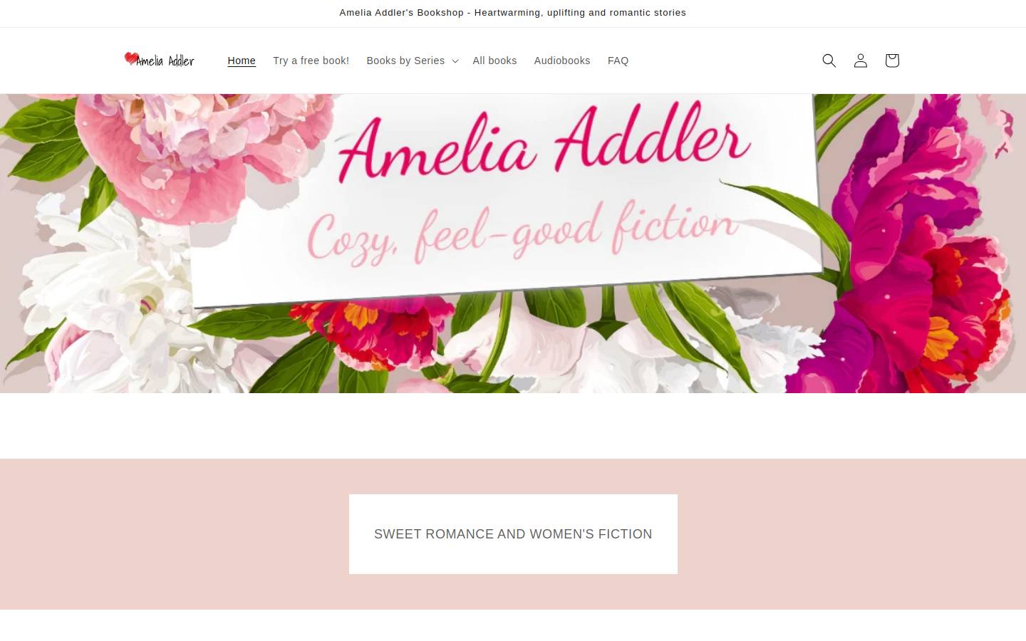 ameliaaddler.shop homepage screenshot