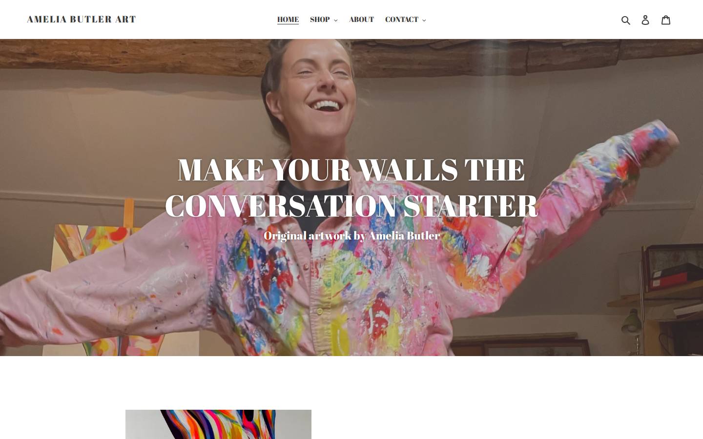 ameliabutlerart.com homepage screenshot