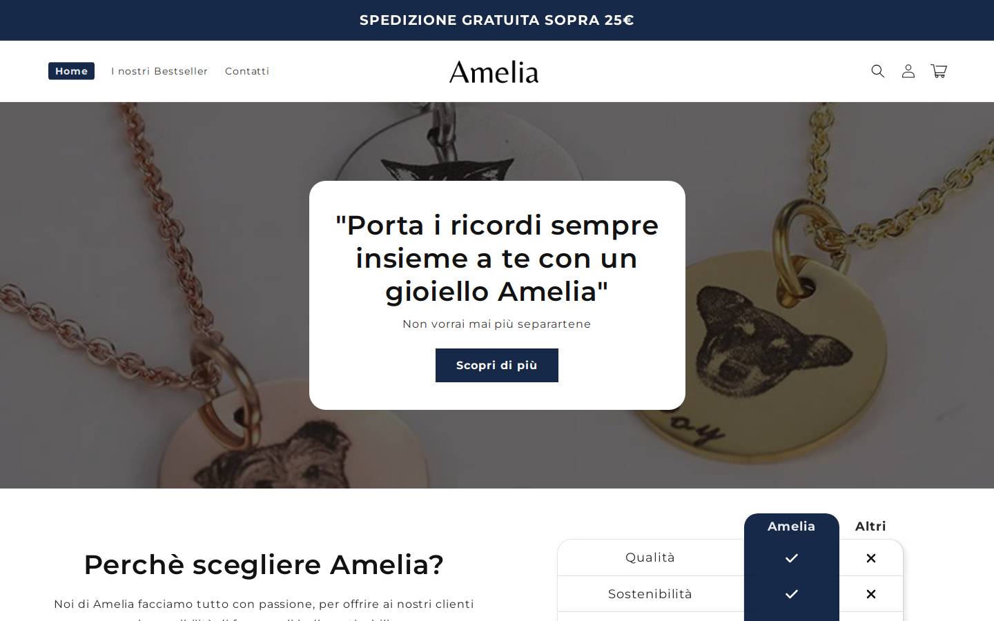 ameliagioielli.com homepage screenshot