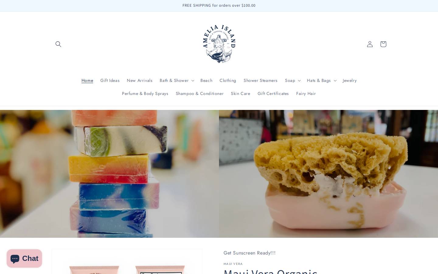 ameliaislandsoapco.com homepage screenshot