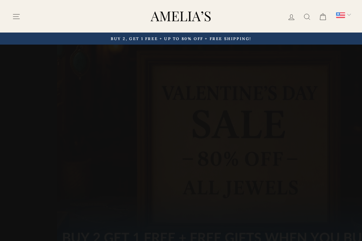 Ameliajewelryco homepage screenshot