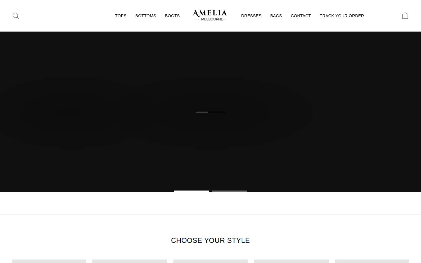 ameliamelbourne.co homepage screenshot