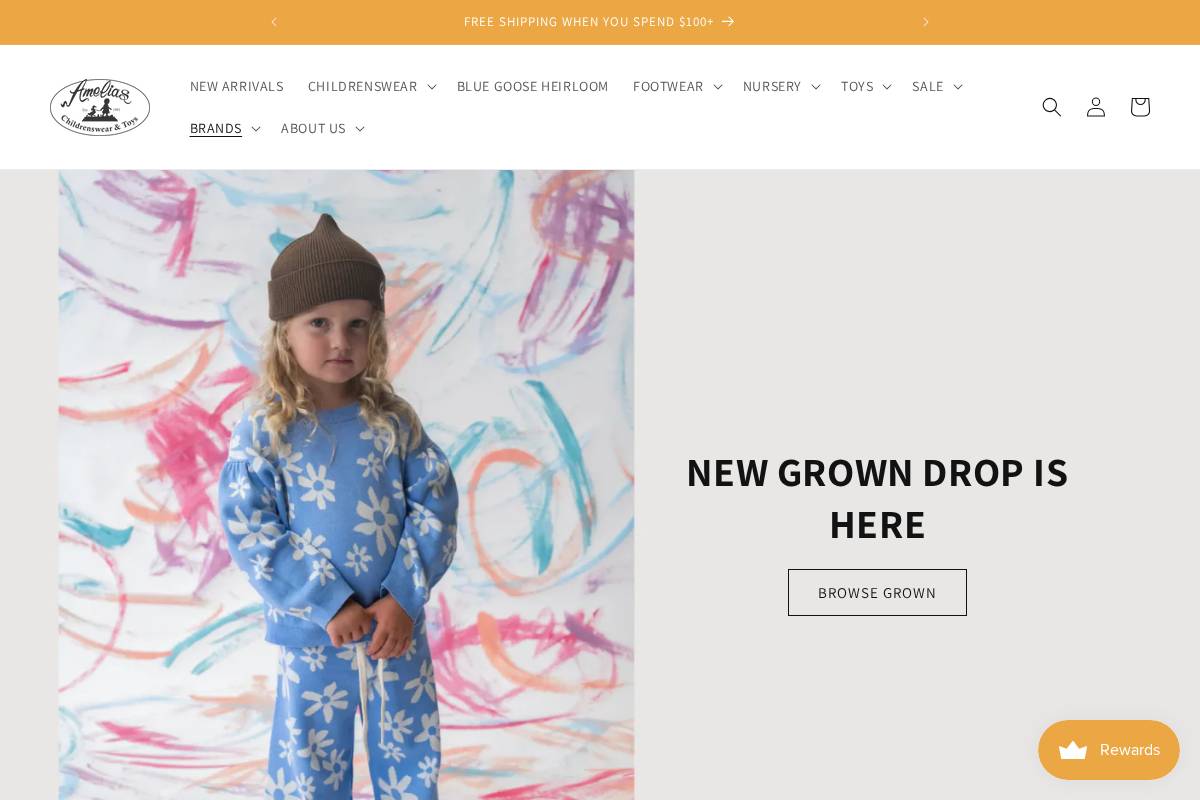 amelias.co.nz homepage screenshot