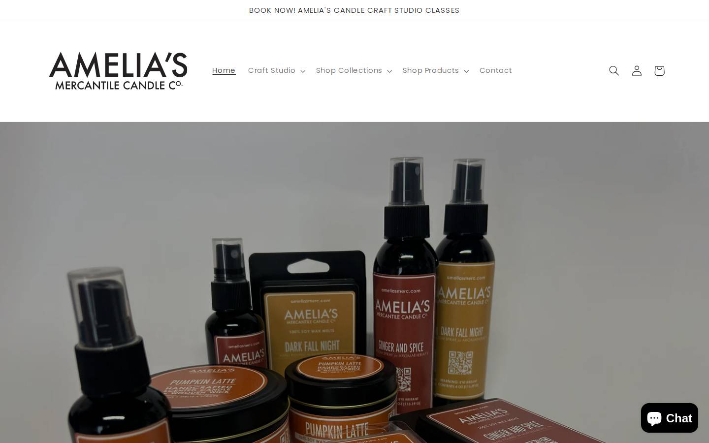 ameliasmerc.com homepage screenshot