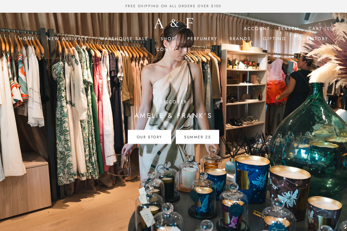 Amelie & Frank's homepage screenshot