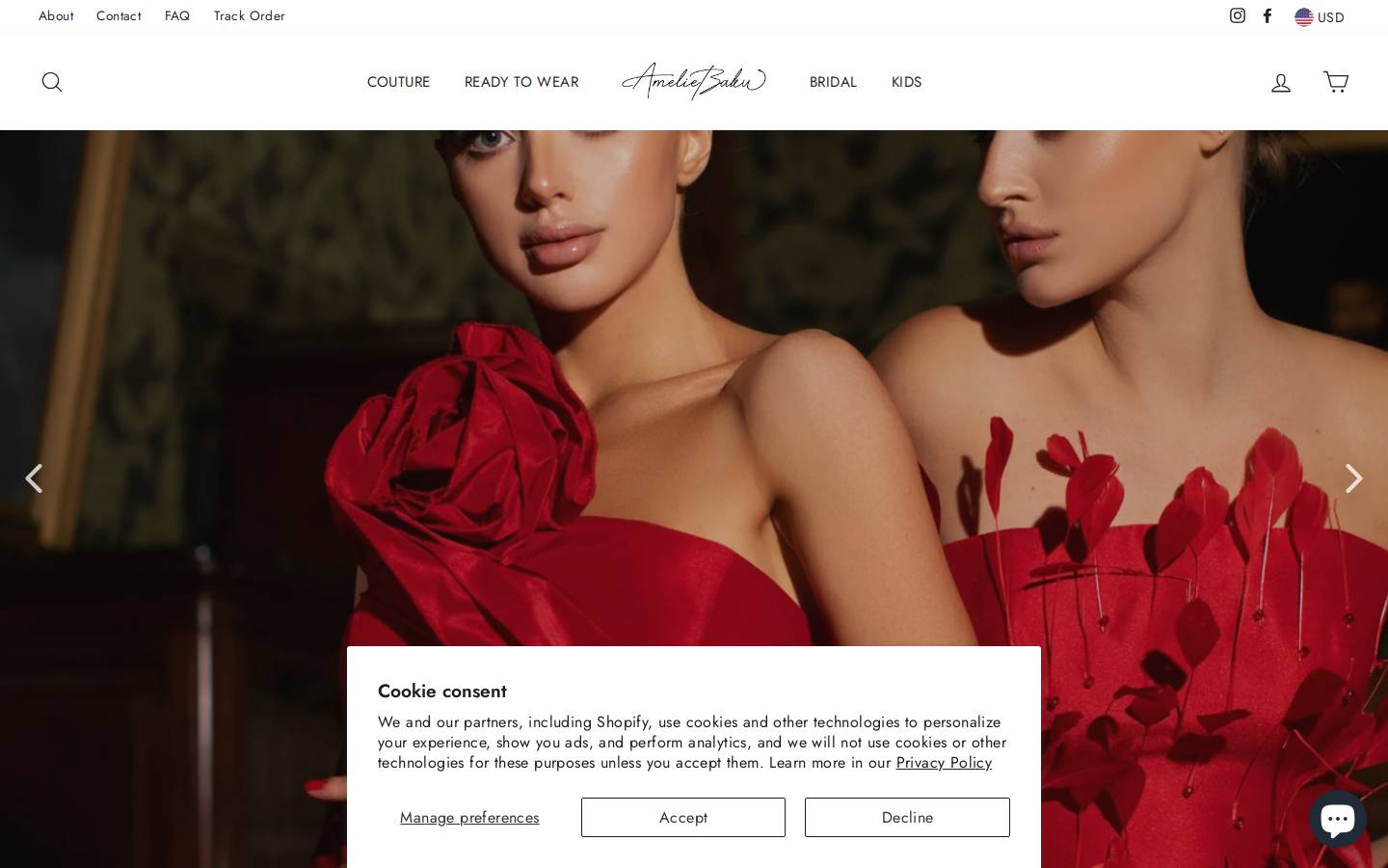 Ameliebaku homepage screenshot